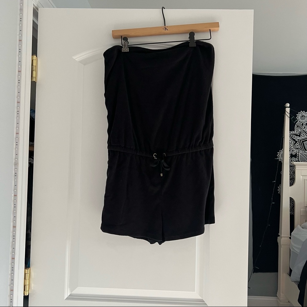 Michael Kors Strapless Terry Cloth Romper